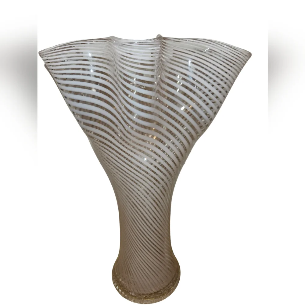 VTG Fratelli Toso Murano Art Glass Pink Blush Vase - Picture 2 of 8